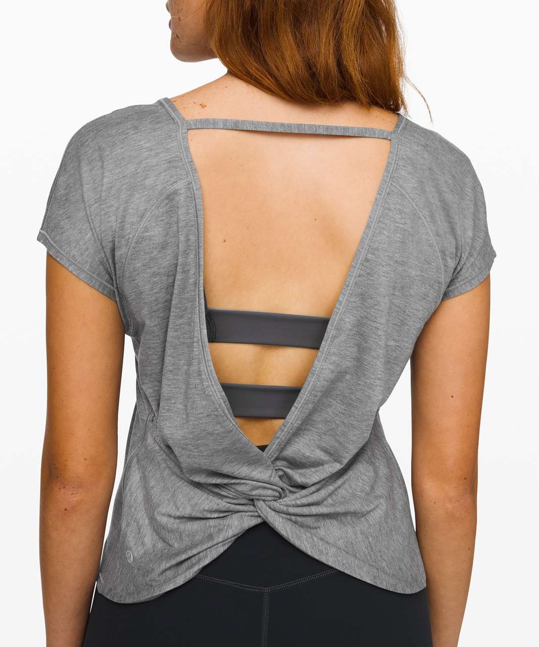 Lululemon Twist Back Tee - Heathered Core Medium Grey