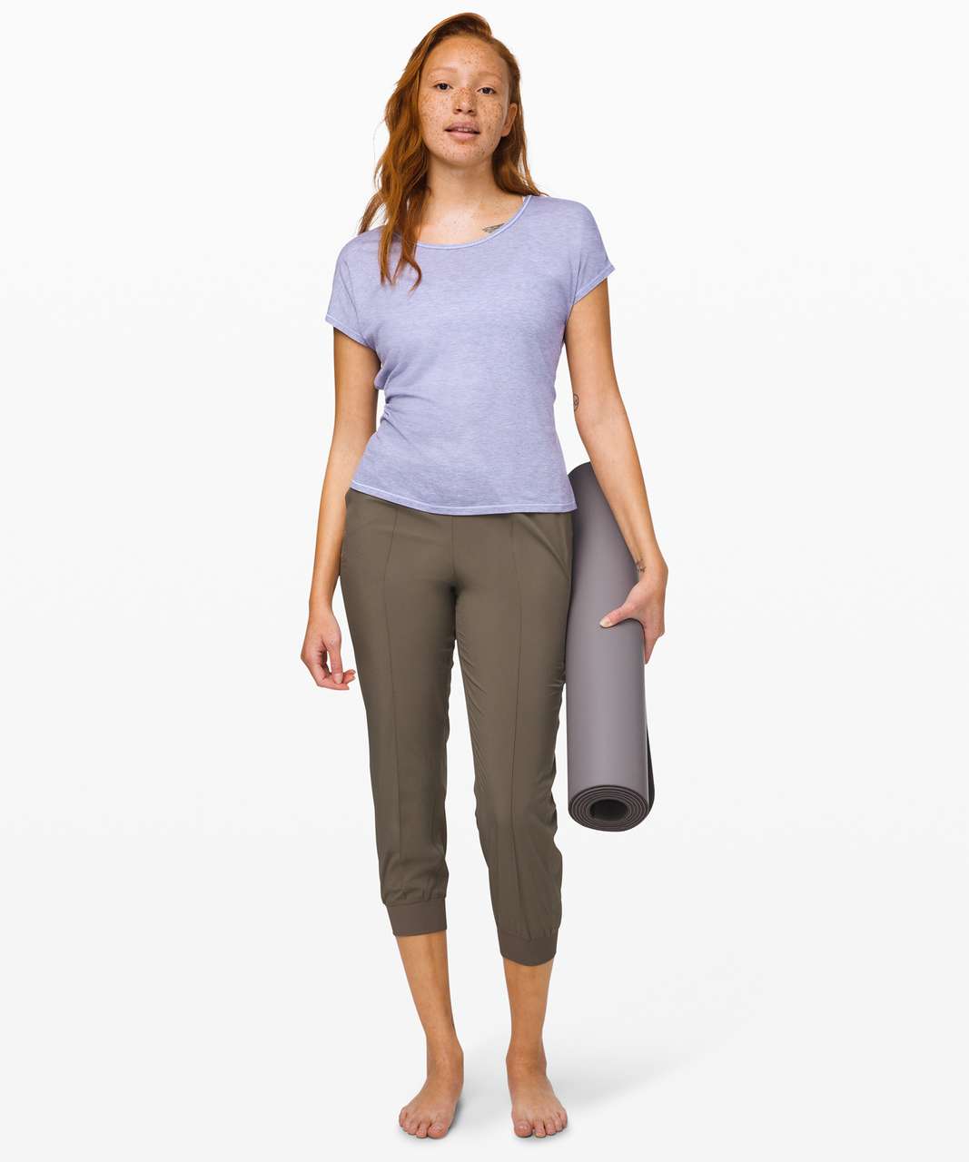 Lululemon Twist Back Tee - Heathered Lavender Dusk