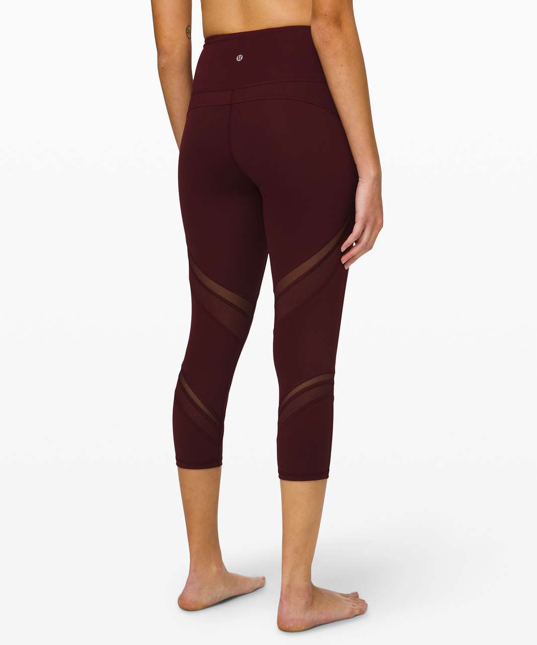 Lululemon Wunder Under High-Rise Crop 21 *Mesh - Garnet - lulu fanatics