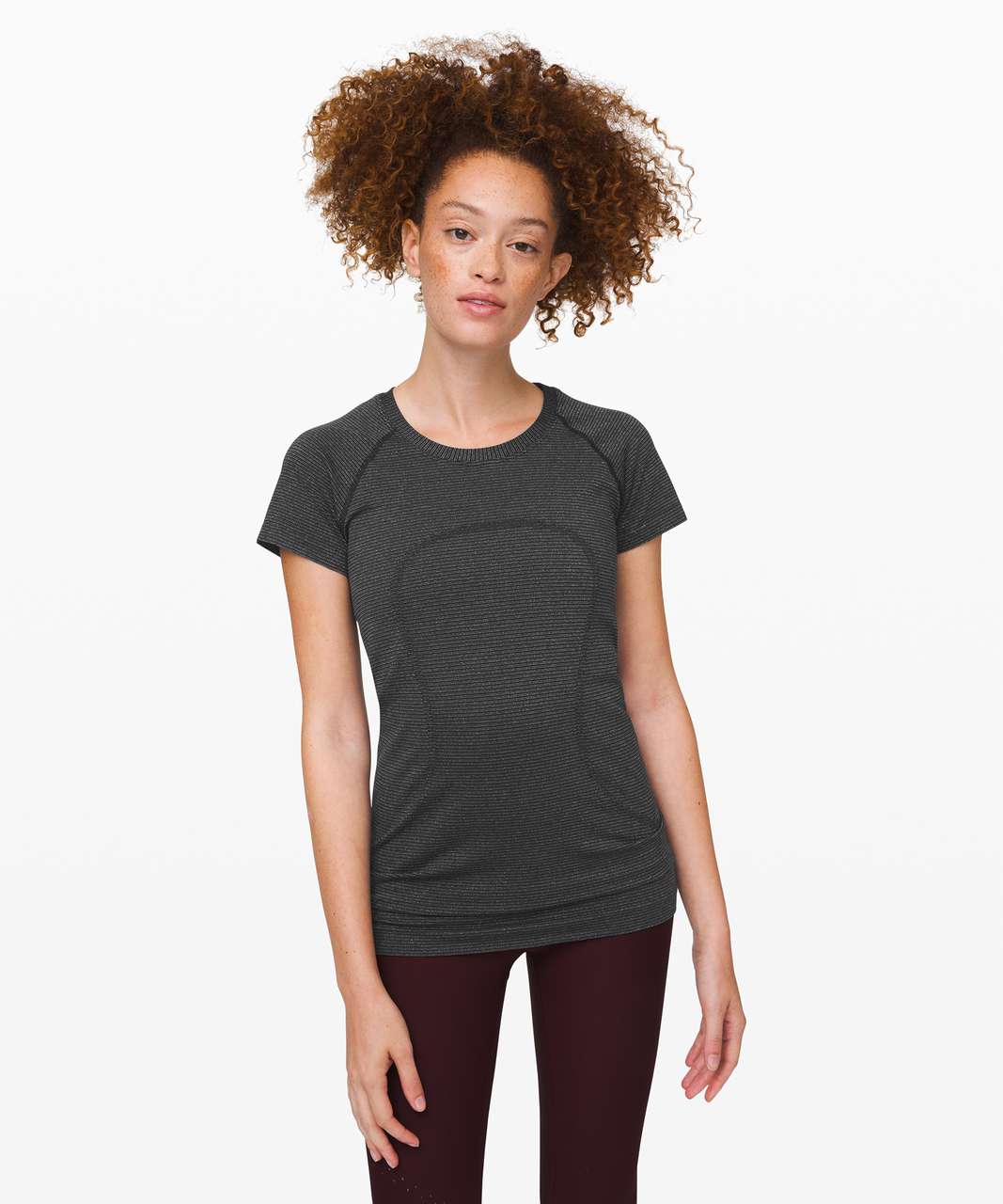 Lululemon Swiftly Speed Short Sleeve *Shine - Black / White