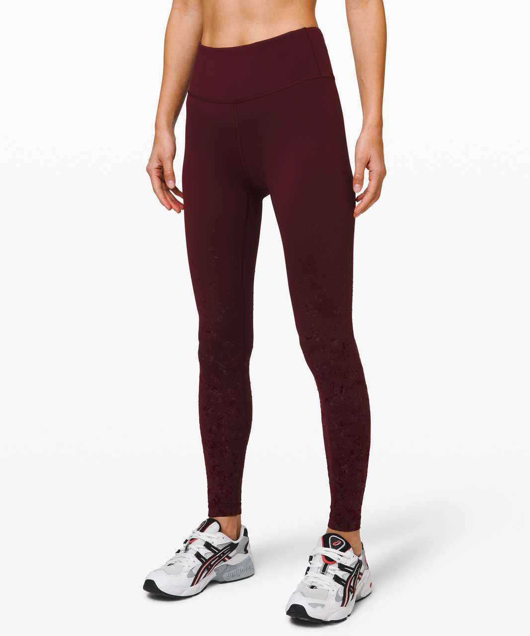 Women's Lululemon Maroon Wunder Under Low-Rise Tight in Pelt Size