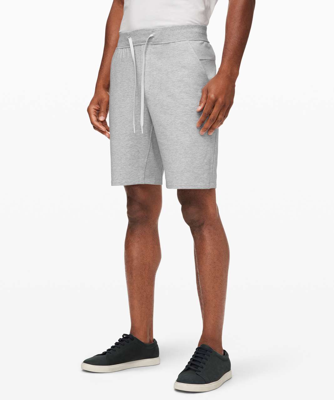 Lululemon City Sweat Short French Terry 9" - Heathered Ultra Light Grey / Sea Salt