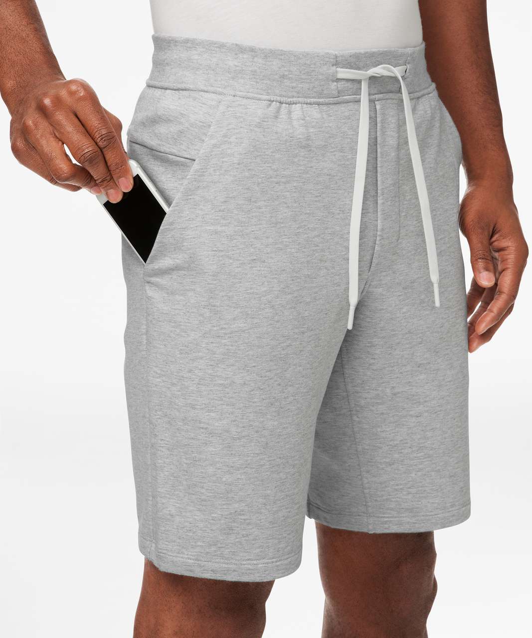 Lululemon City Sweat Short French Terry 9" - Heathered Ultra Light Grey / Sea Salt