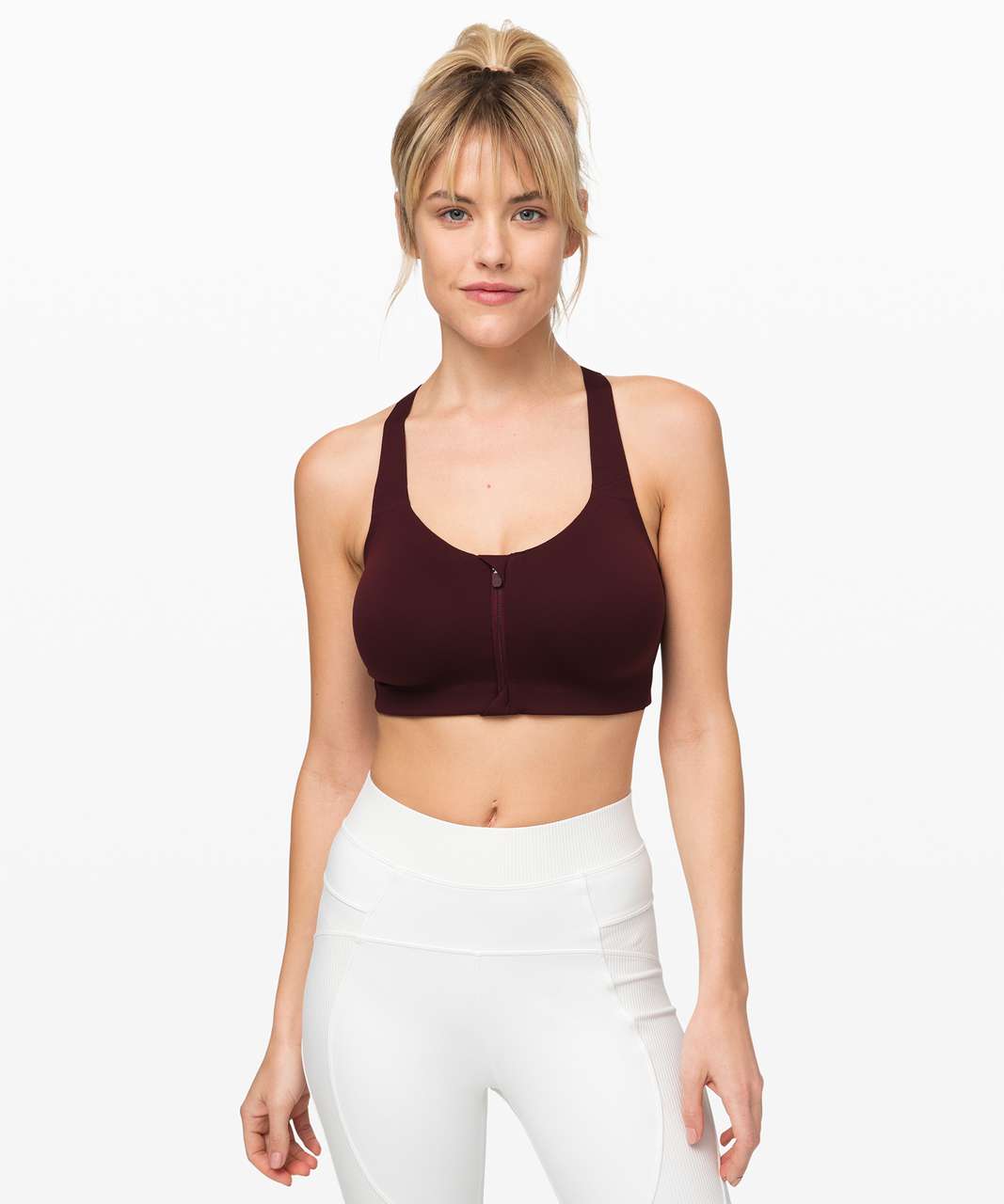 💕NWT Lululemon Power Through Bra Size 8 Deep Ruby Sold Out!!!