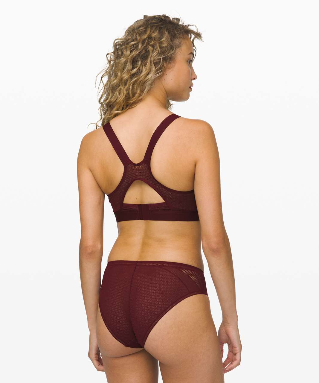 Lululemon Awake to Lace Bra - Garnet / Barely Beige - lulu fanatics