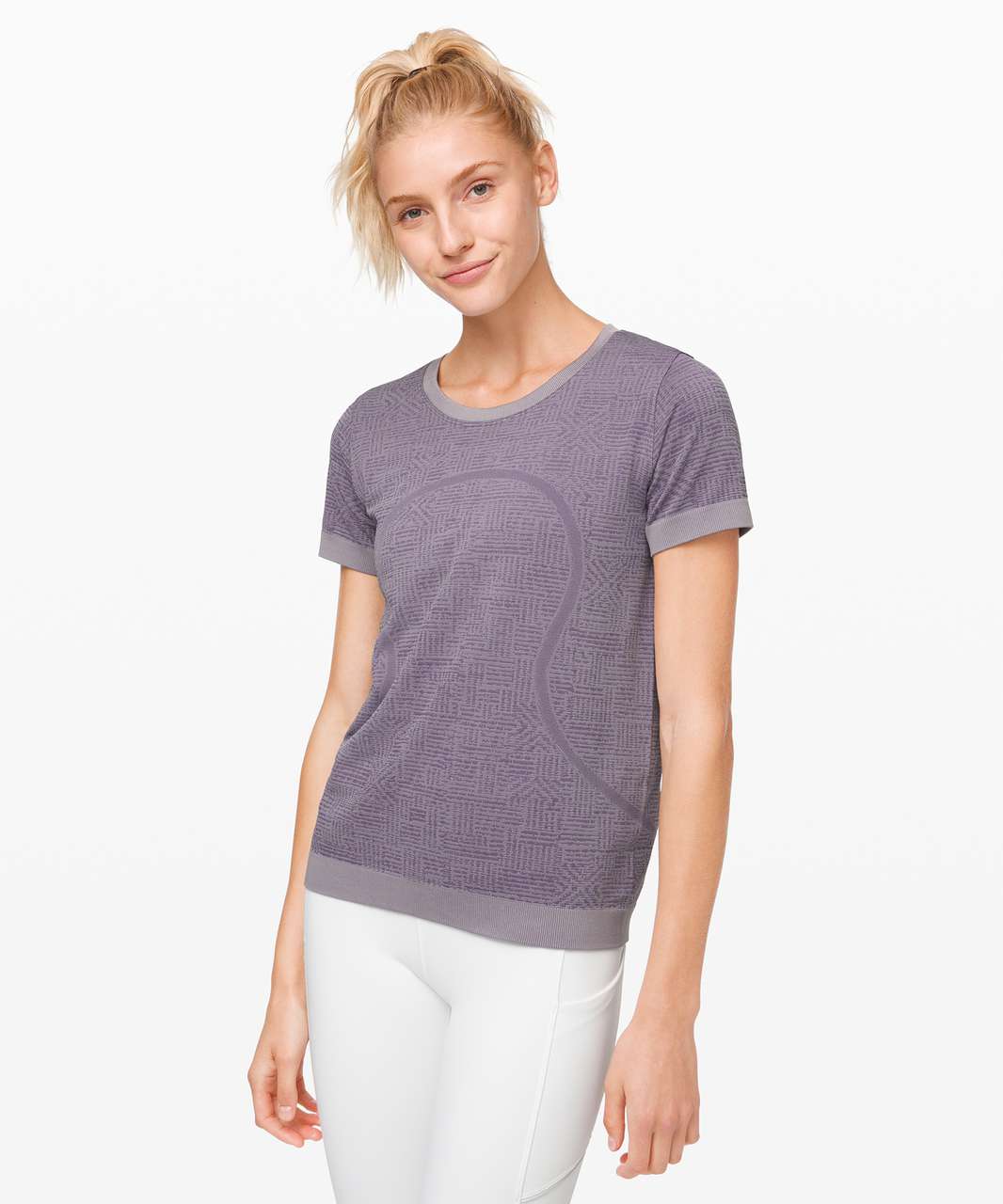 LULULEMON SWIFTLY BREATHE SHORT SLEEVE TOP WISTERIA PURPLE SIZE-6/S NEW