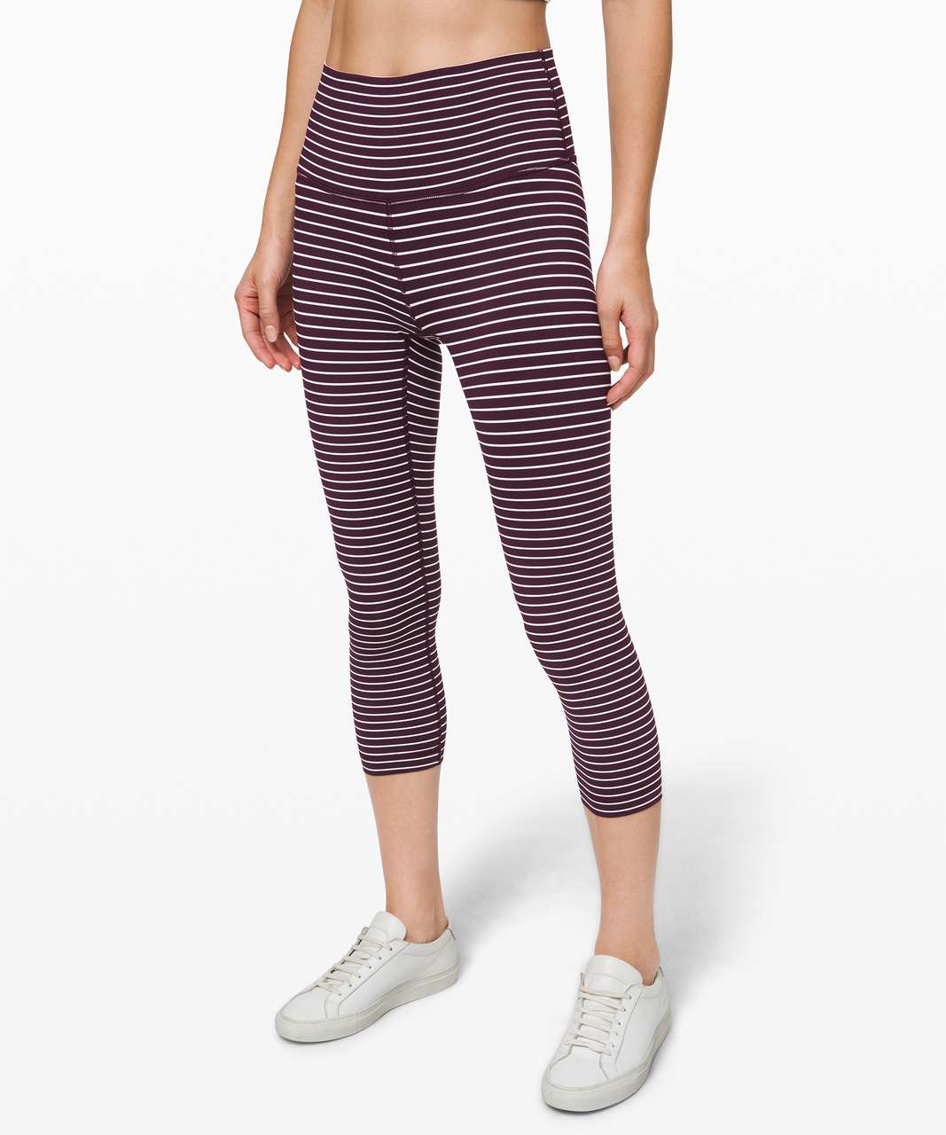 Lululemon Wunder Under Crop (High-Rise) *Luxtreme 21" - Parallel Stripe Dark Adobe White