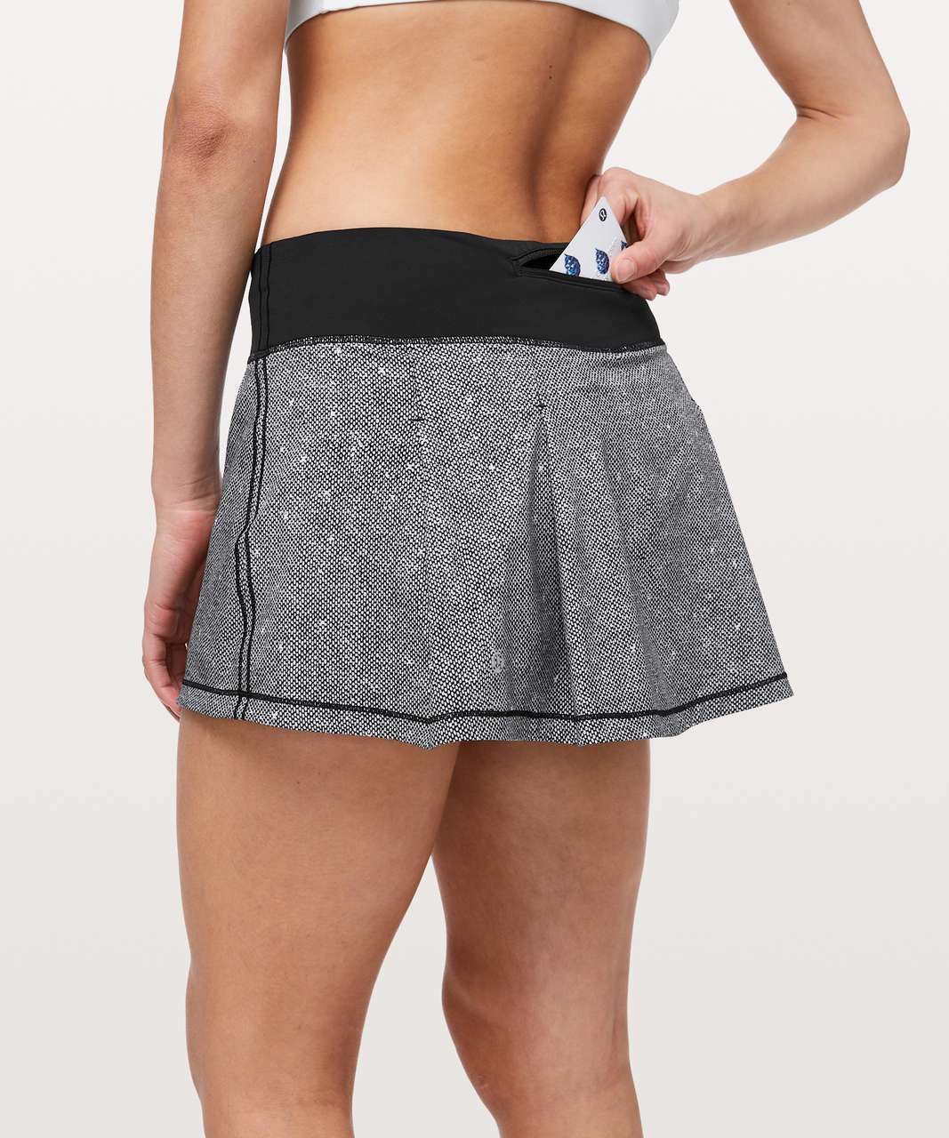 Lululemon Pace Rival Skirt II (Regular) *4-way Stretch - Dotscape Alpine White Black / Black