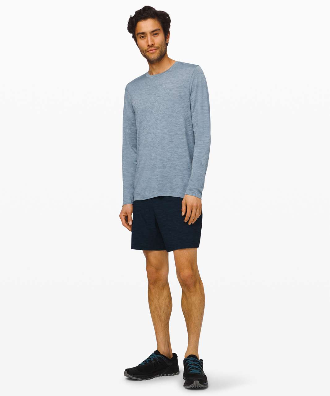 Lululemon Metal Vent Breathe Long Sleeve - Blue Charcoal / Chambray