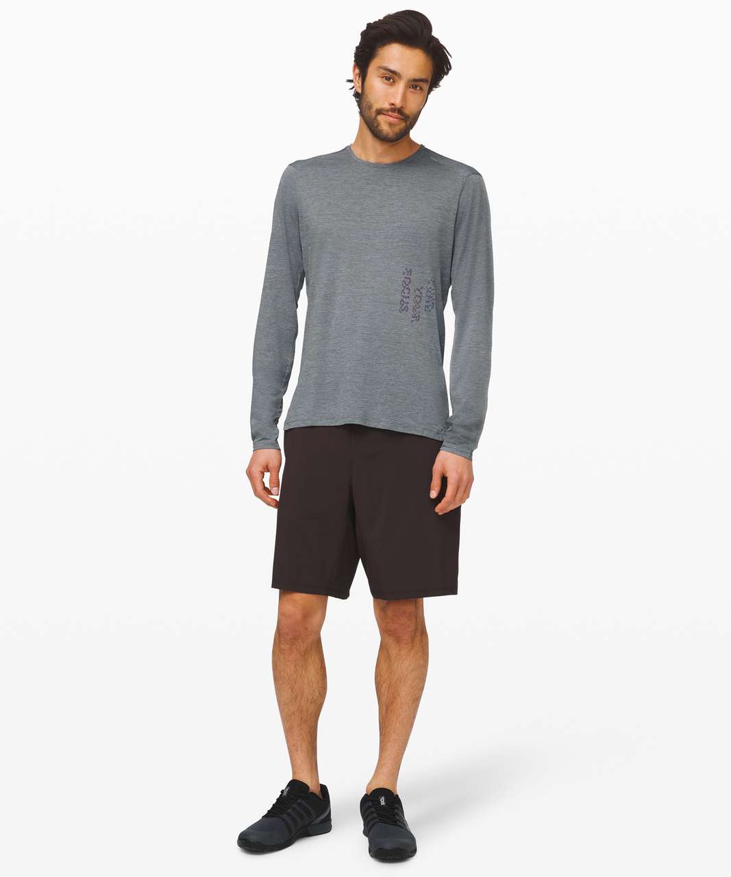 Lululemon Fast and Free Long Sleeve - Heathered Asphalt Grey / Light Cast