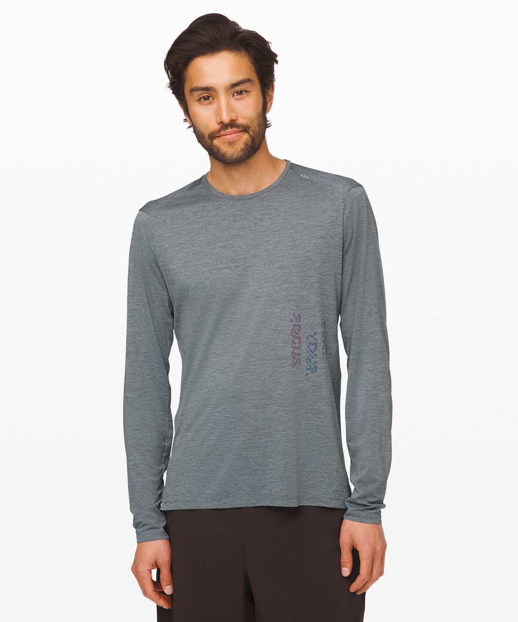 Lululemon Fast and Free Long Sleeve - Heathered Asphalt Grey / Light Cast