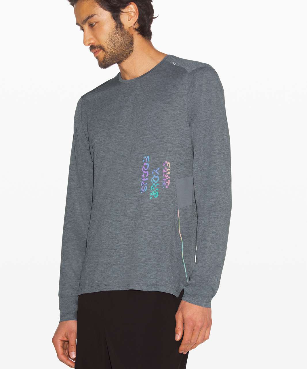 Lululemon Fast and Free Long Sleeve - Heathered Asphalt Grey / Light Cast