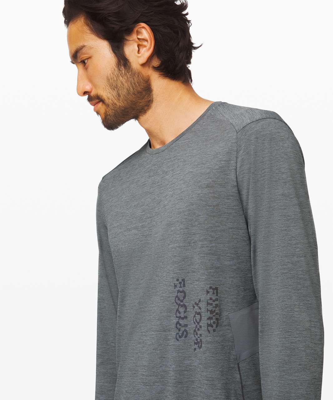 Lululemon Fast and Free Long Sleeve - Heathered Asphalt Grey / Light Cast