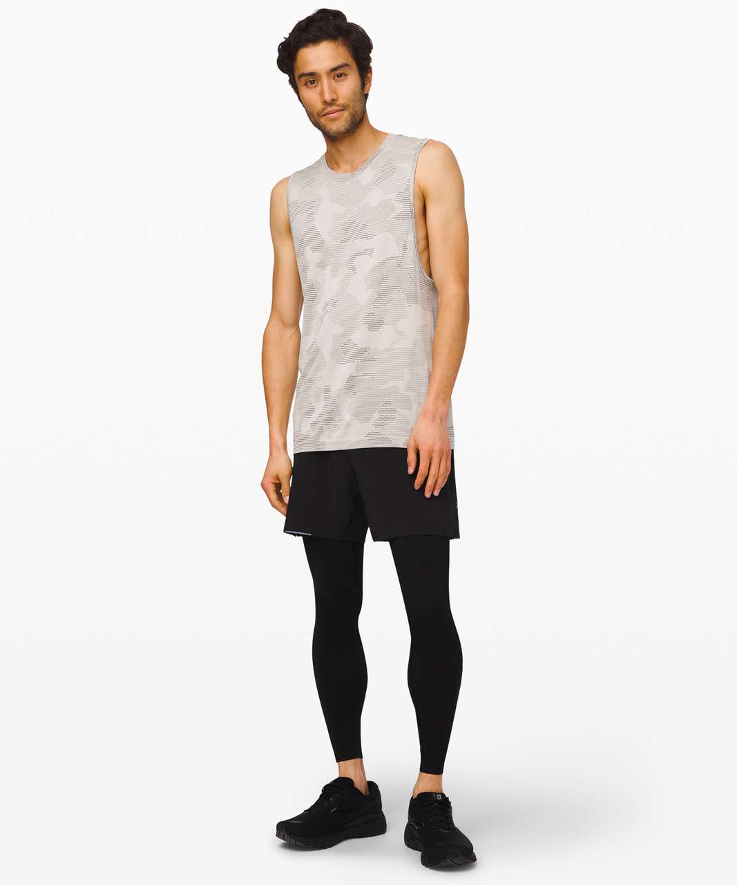 Lululemon Metal Vent Tech Muscle Tank - Carbon Dust / Muslin / Black