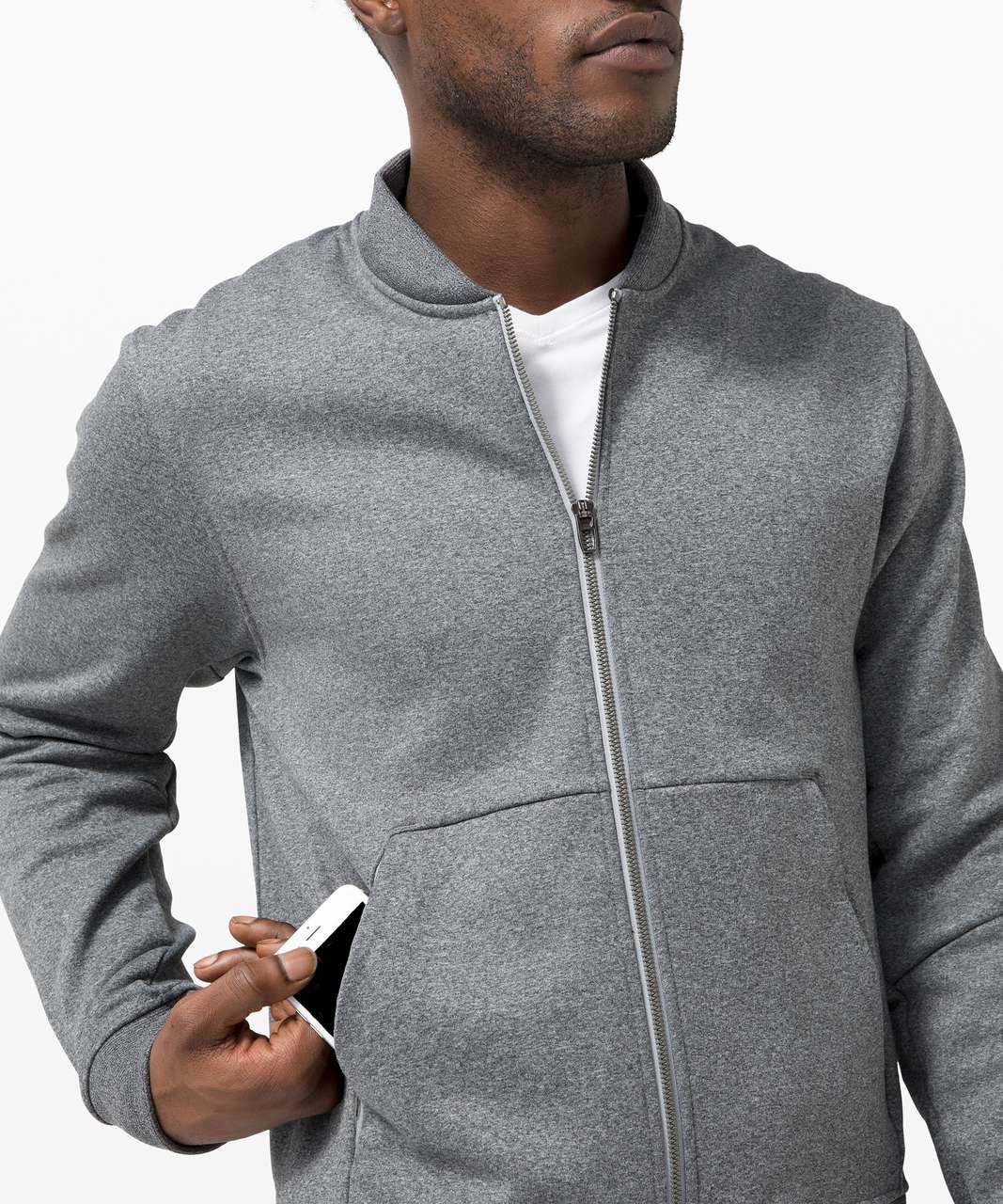 Lululemon City Sweat Bomber *Fleece - Heathered Light Cast