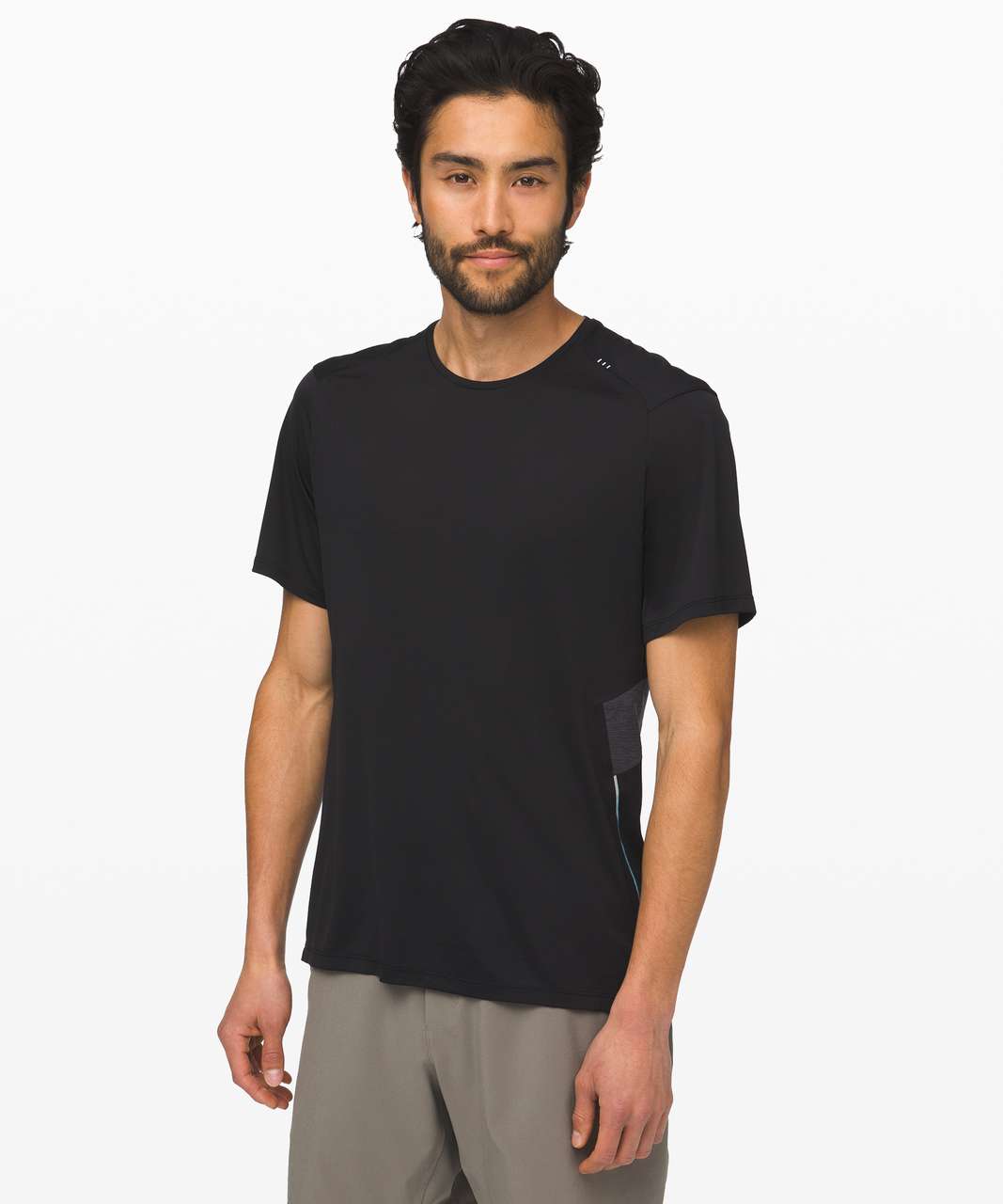 Lululemon Fast and Free Short Sleeve - Black / Heathered Obsidian