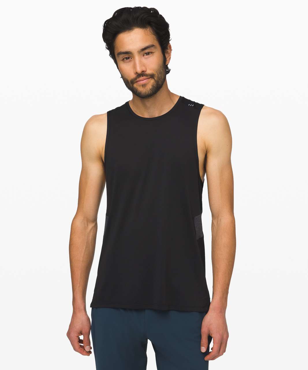 Lululemon Fast and Free Tank - Black / Heathered Obsidian - lulu fanatics