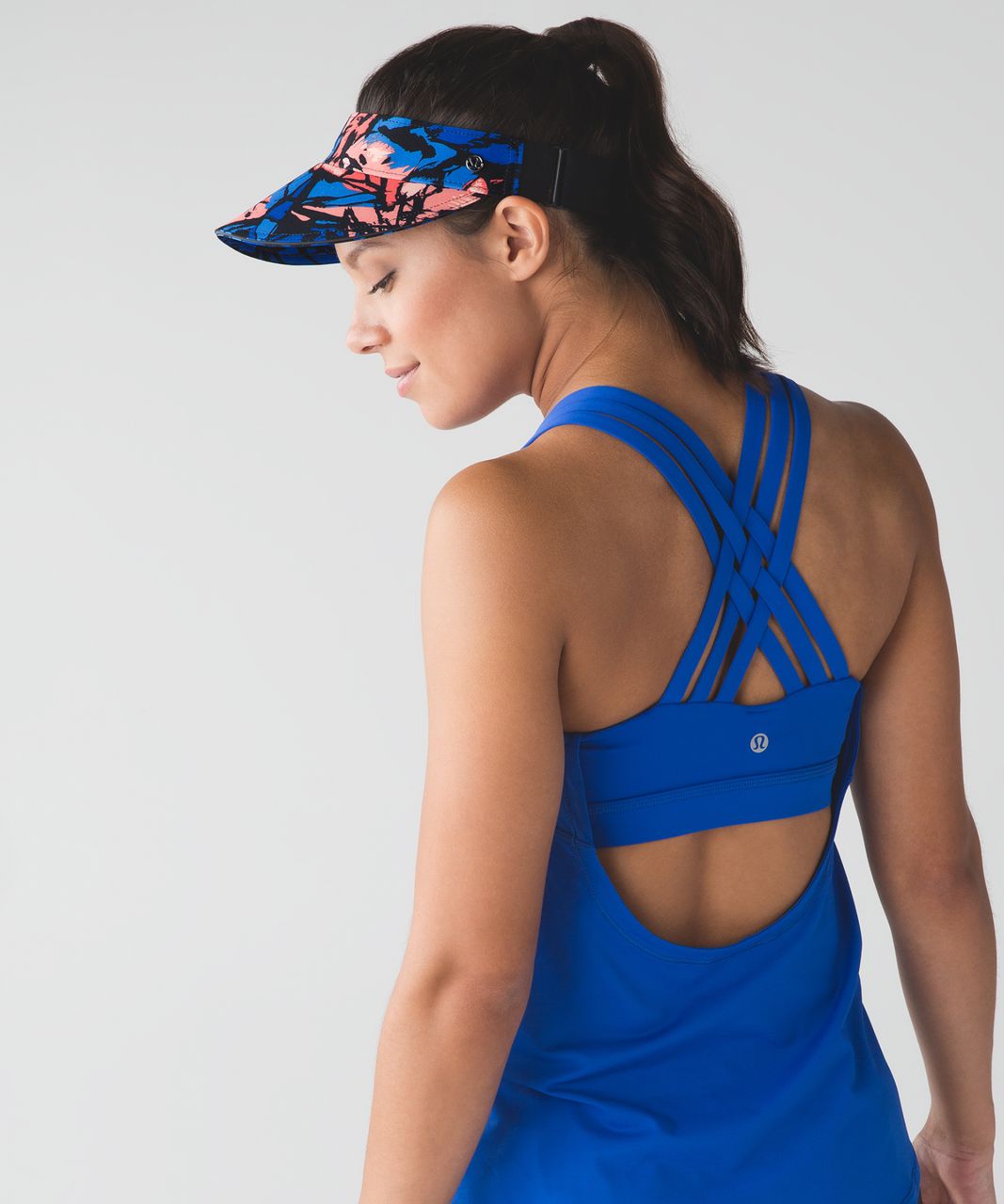 Lululemon Fast Paced Run Visor - Paint Storm Harbor Blue Multi / Black