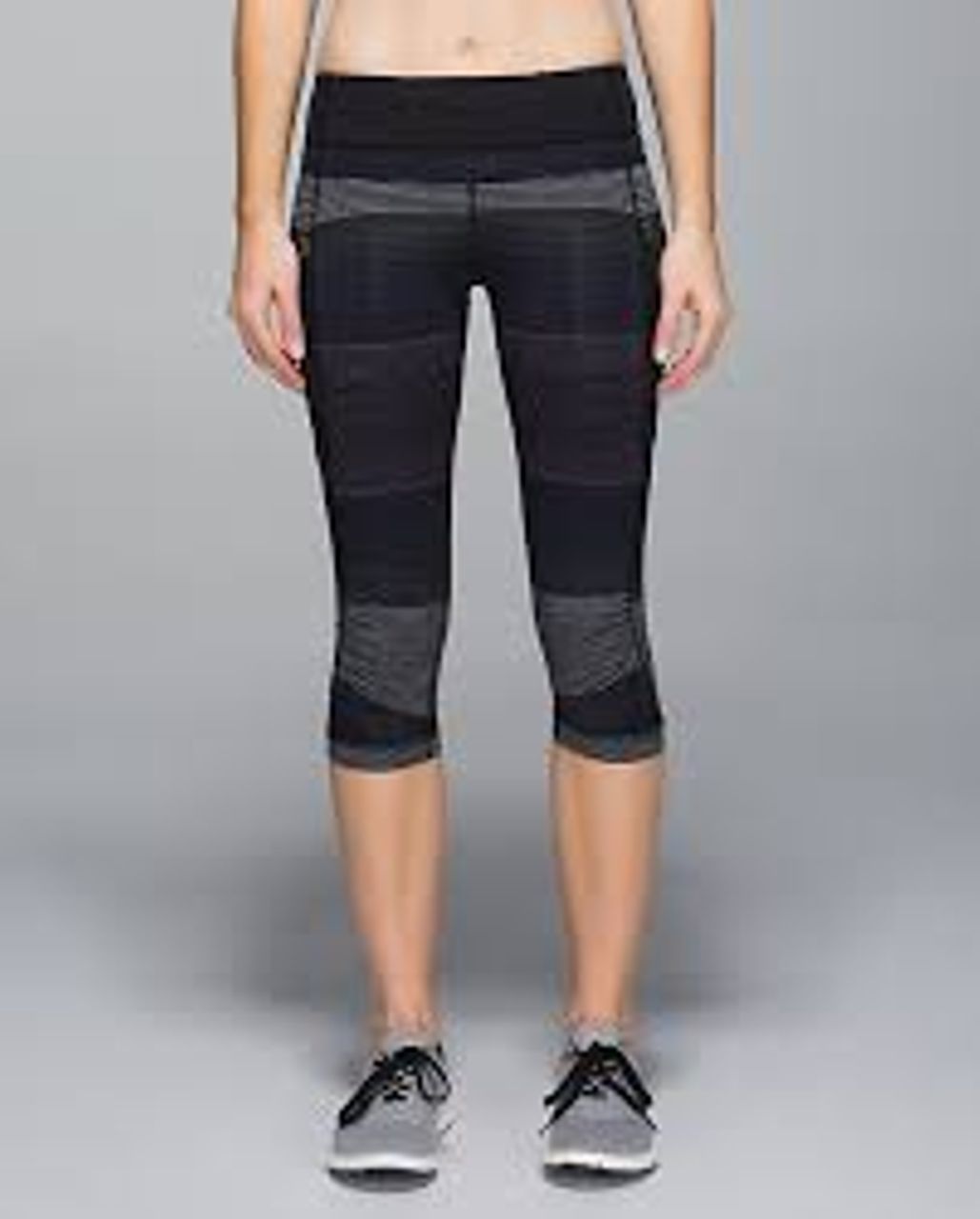 Lululemon Passion Crop II - Om Stripe Black Multi / Black