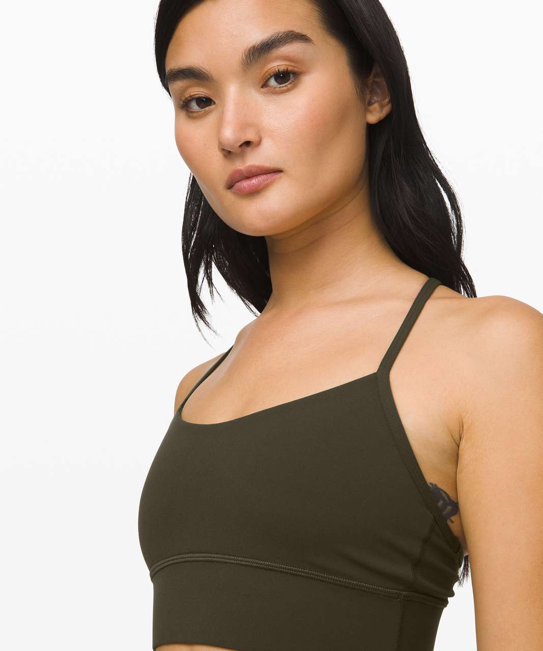 Lululemon Flow Y Bra *Nulu Long Line - Dark Olive