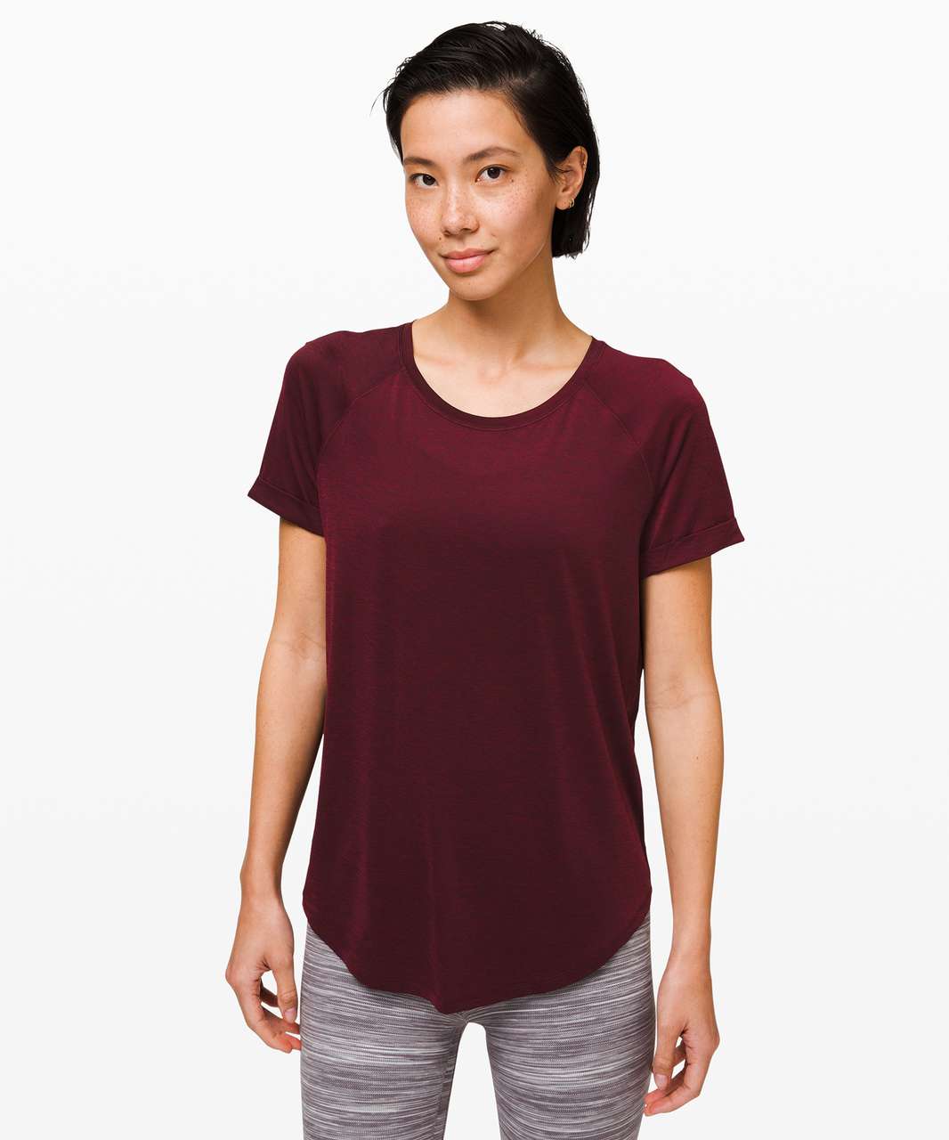 Lululemon Open Up Tie Back Tee - Garnet