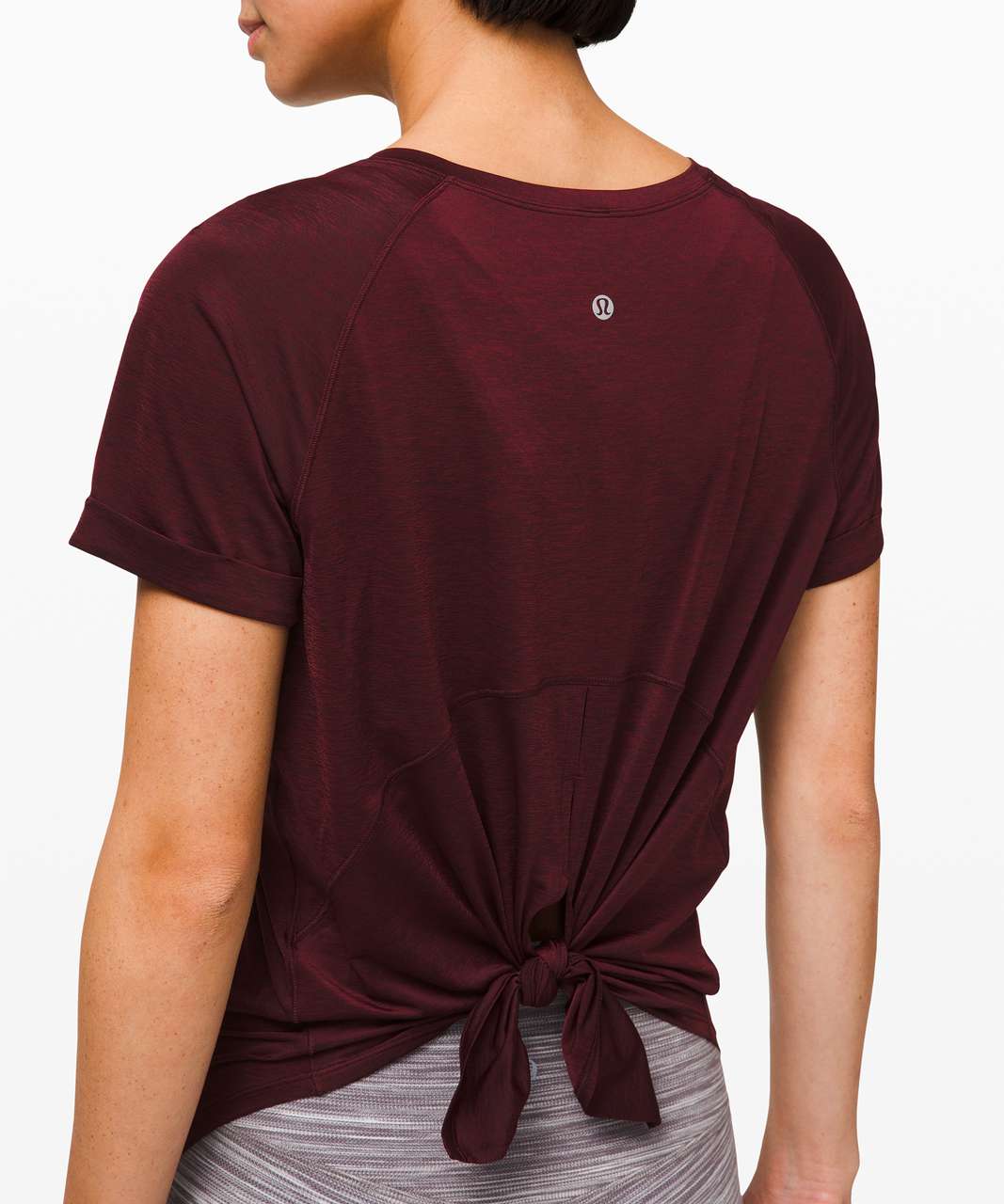 Lululemon Open Up Tie Back Tee - Garnet