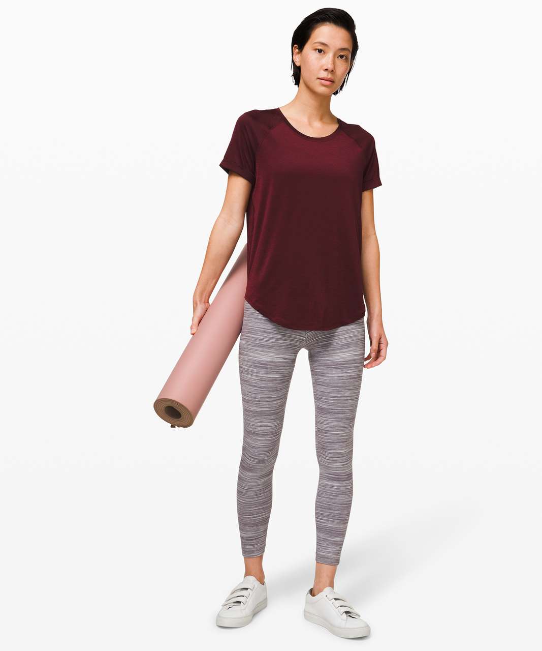 LULULEMON X BARRY'S MAUVE GREY VENTILATED OPEN-BACK TEE – Barry's Shop