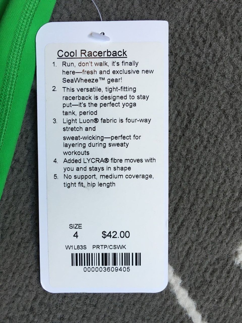 Lululemon Cool Racerback - 2015 Seawheeze - Portapotty / Classic Stripe White Black