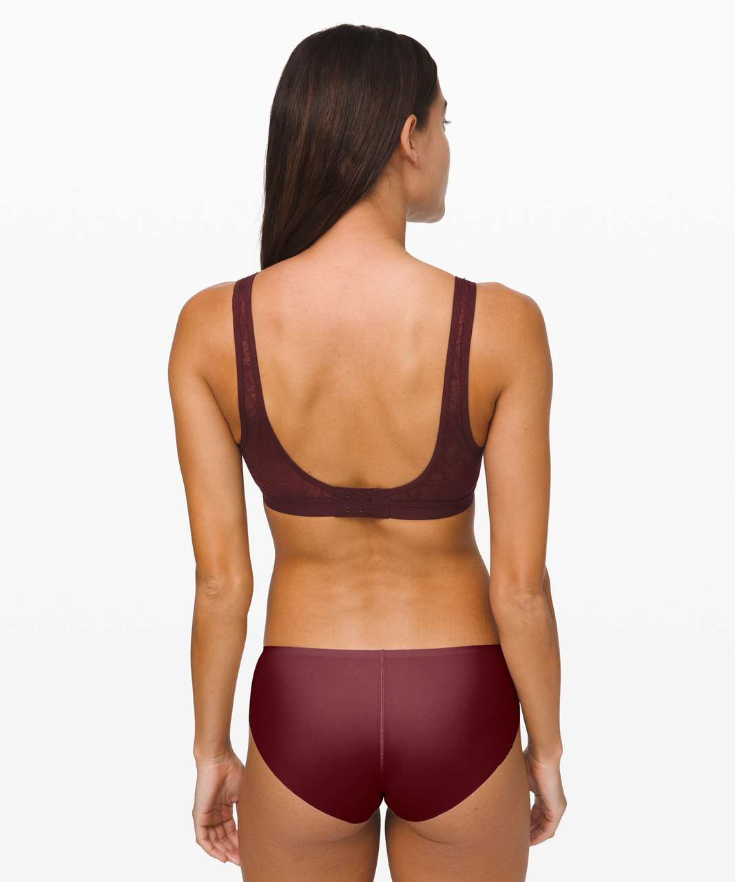 Lululemon Shadow Mesh Bra *Leaf - Garnet / Moss Rose