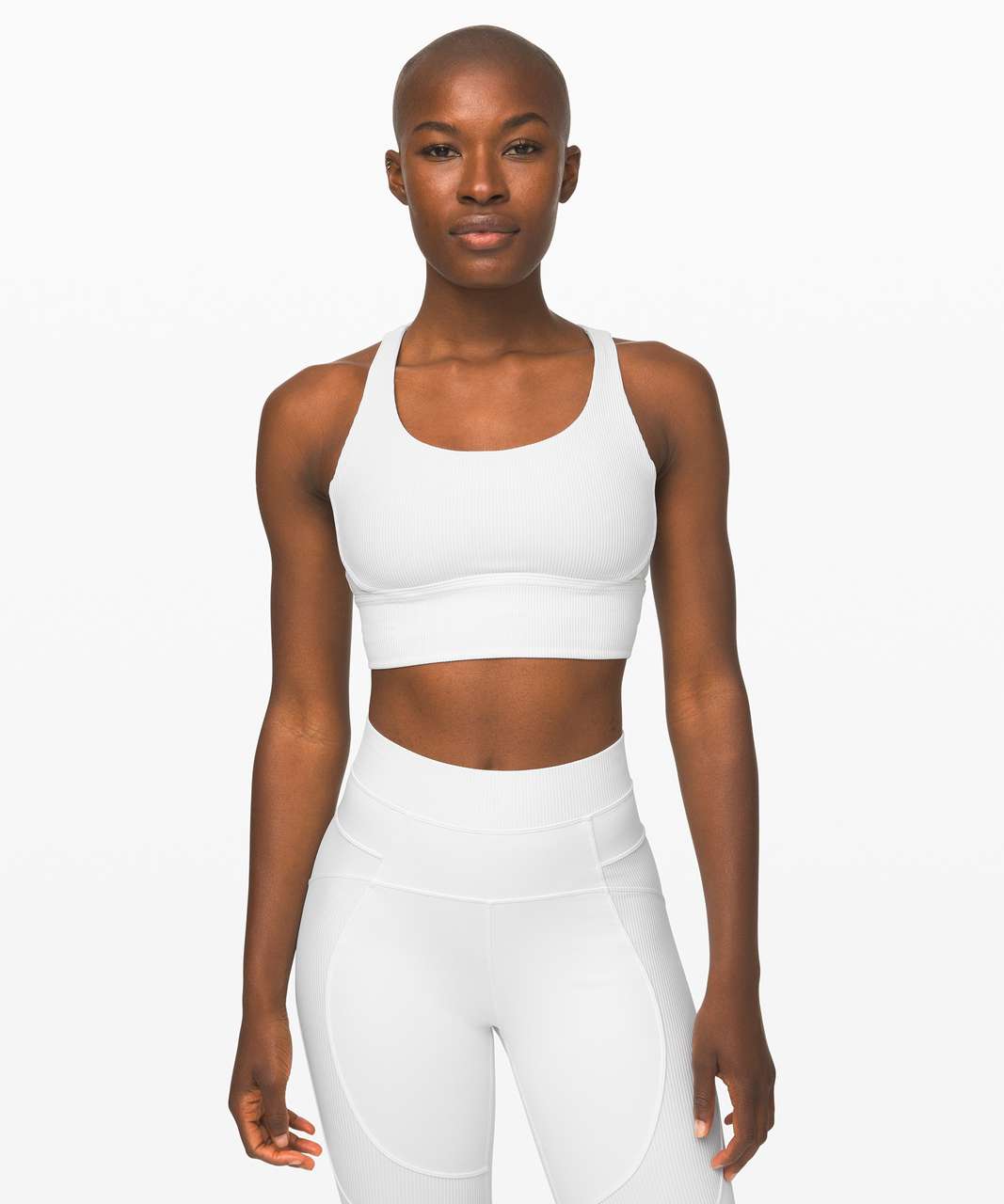 Lululemon Energy Bra *Long Line Texture - White - lulu fanatics