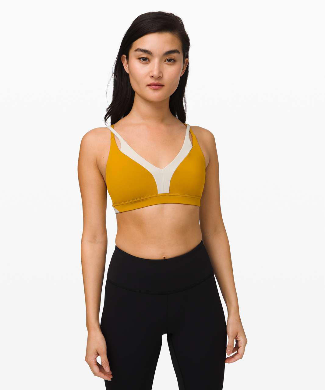 Lululemon New Ambition Bra Fools Gold / Light Ivory lulu fanatics