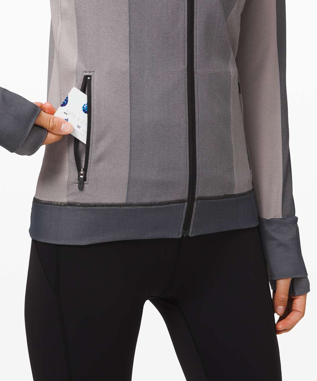 Lululemon Ebb to Train Jacket *Abstract - Black / Dark Chrome