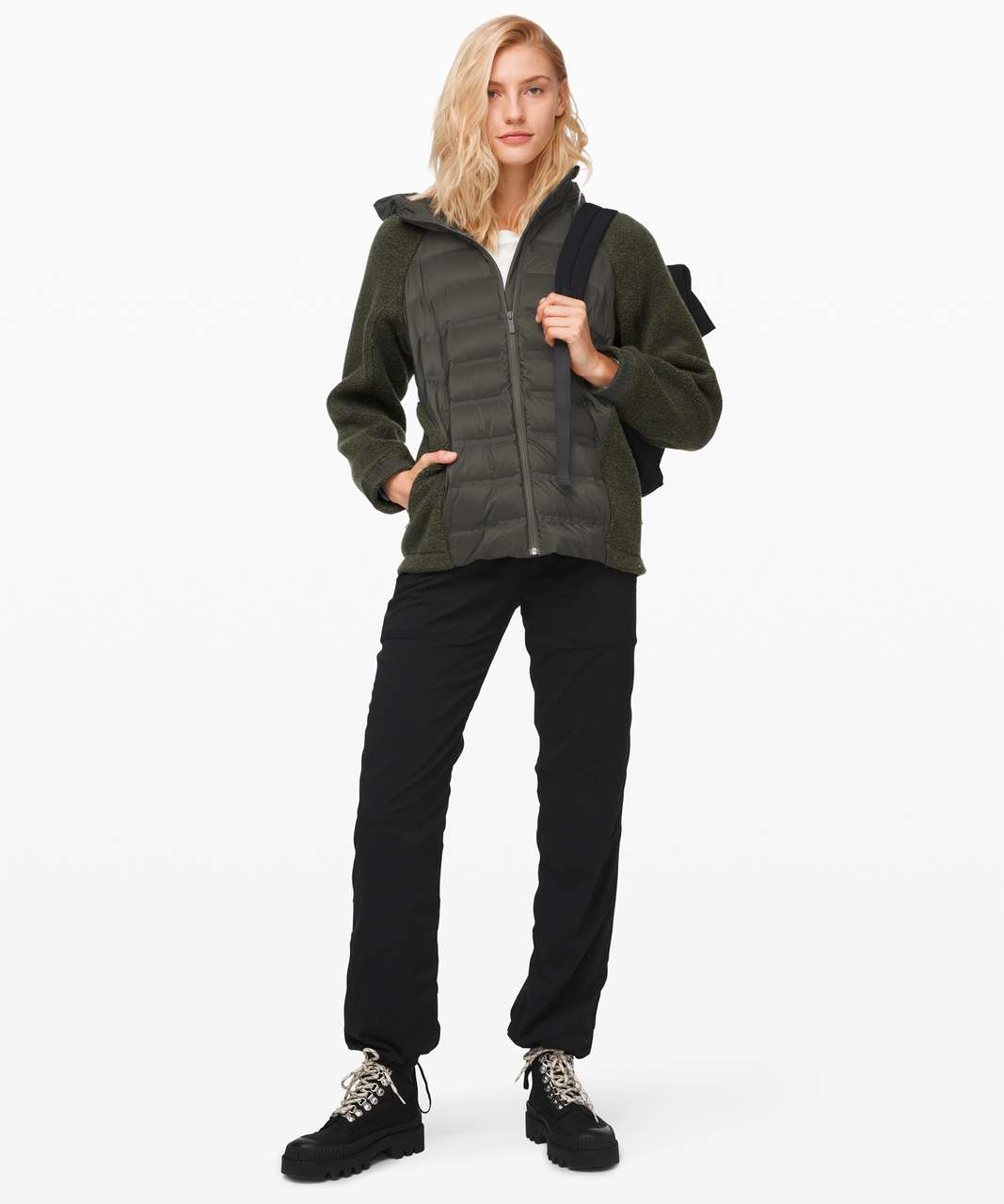 Lululemon Go Cozy Insulated Jacket - Heathered Dark Olive / Dark Olive