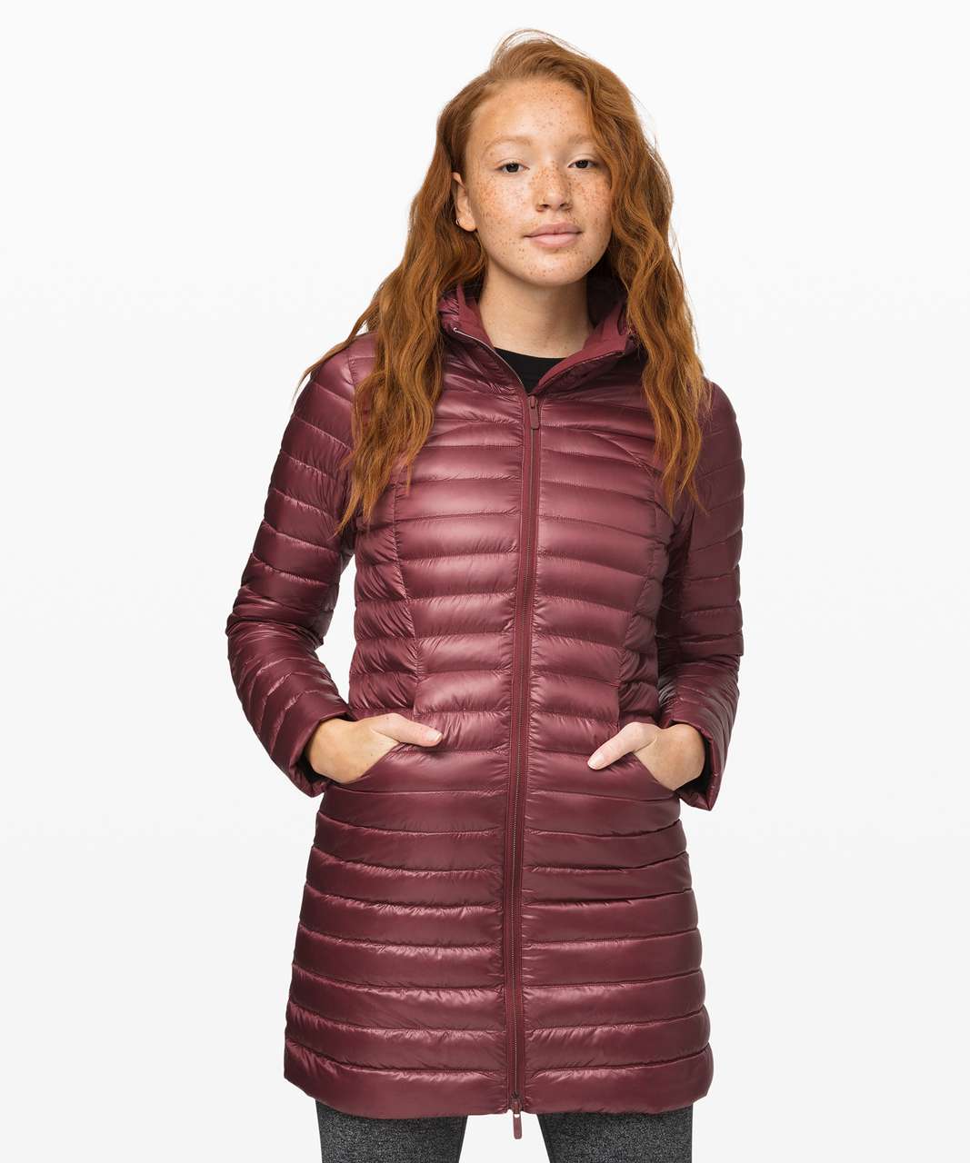 Lululemon Pack It Down Long Jacket *Shine - Chianti