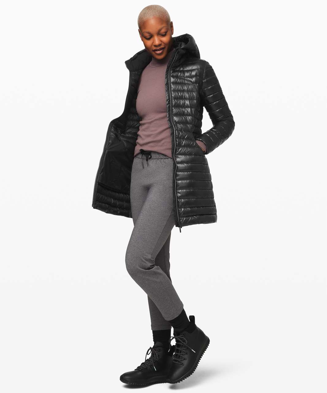 Lululemon Pack It Down Long Jacket *Shine - Black