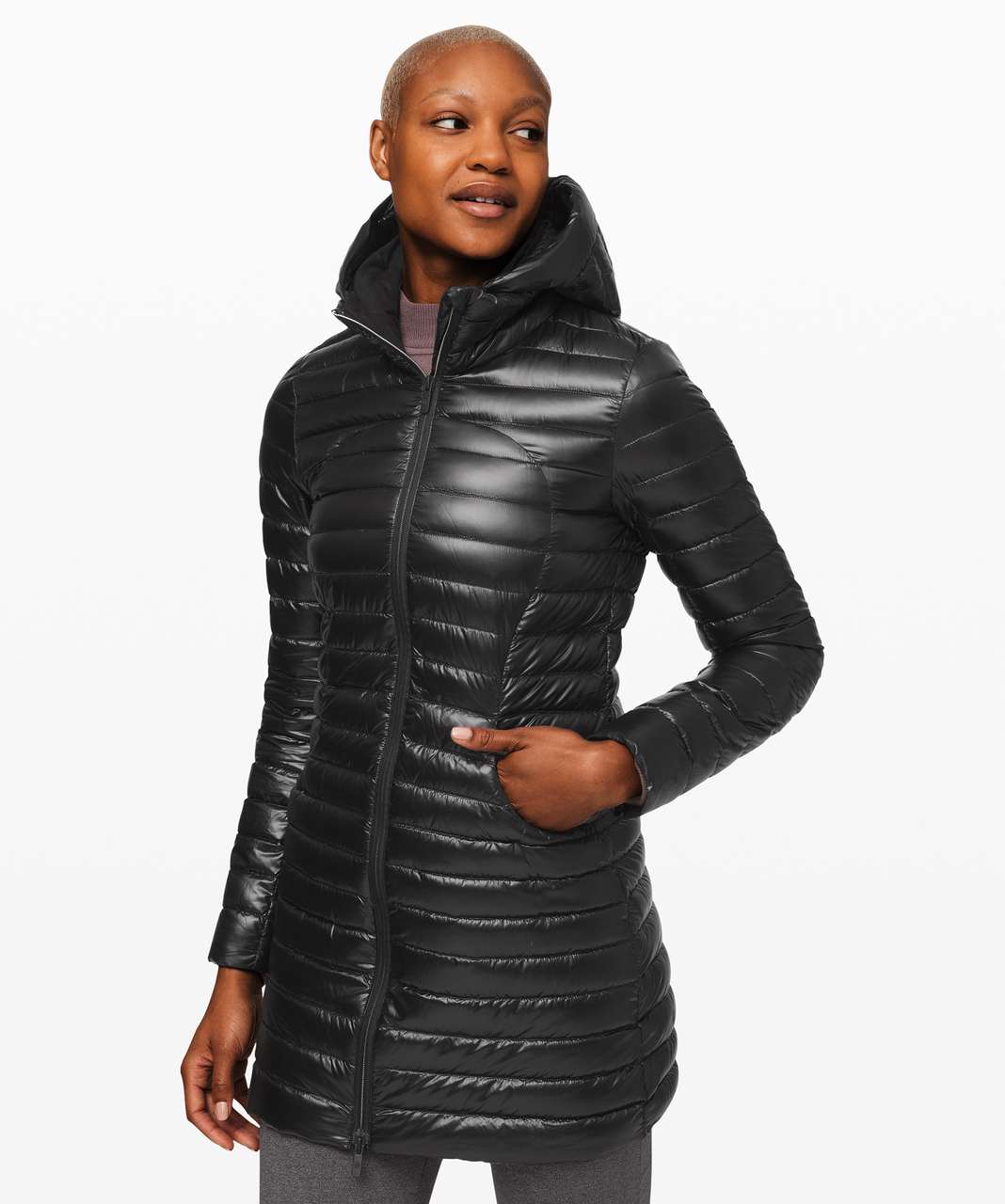 Lululemon Pack It Down Long Jacket *Shine - Black