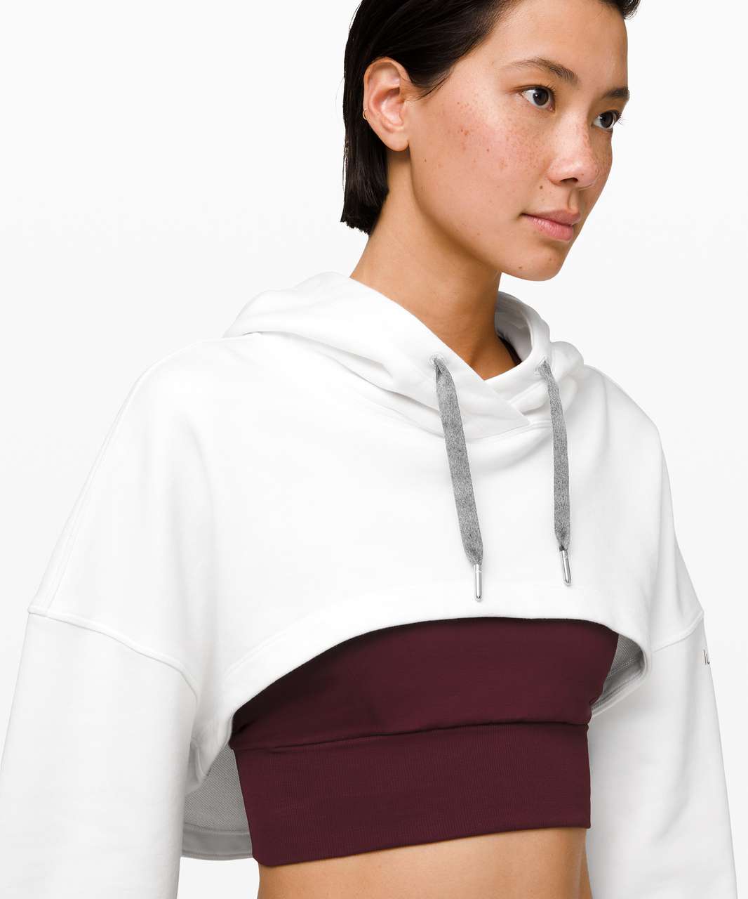 Lululemon New Ambition Cropped Hoodie White lulu fanatics