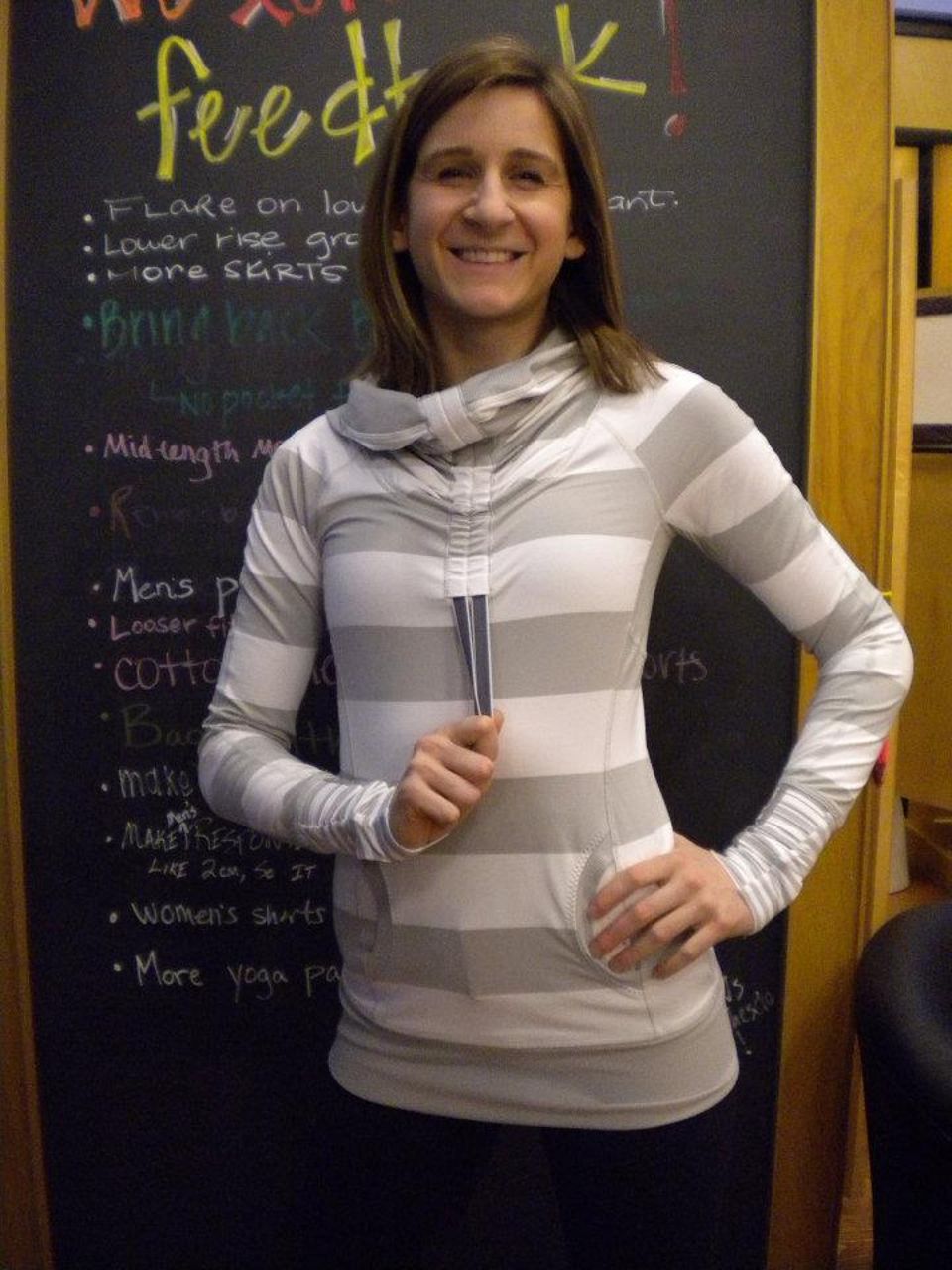 Lululemon Run:  Stay On Course Pullover - Silver Spoon White Bold Stripe /  Silver Spoon /  Silver Spoon White Narrow Bold Multi Se