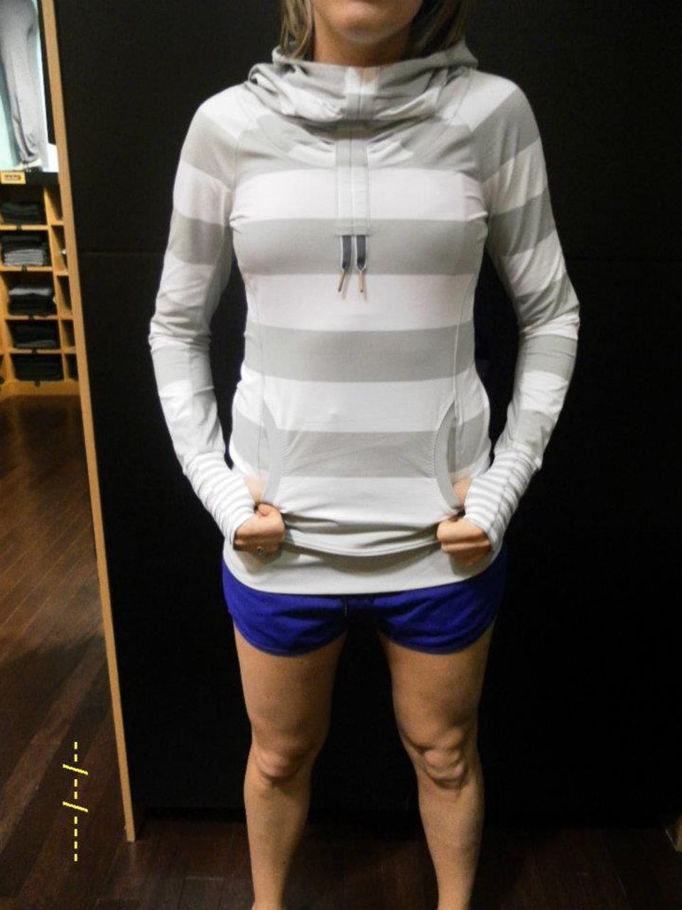 Lululemon Run:  Stay On Course Pullover - Silver Spoon White Bold Stripe /  Silver Spoon /  Silver Spoon White Narrow Bold Multi Se