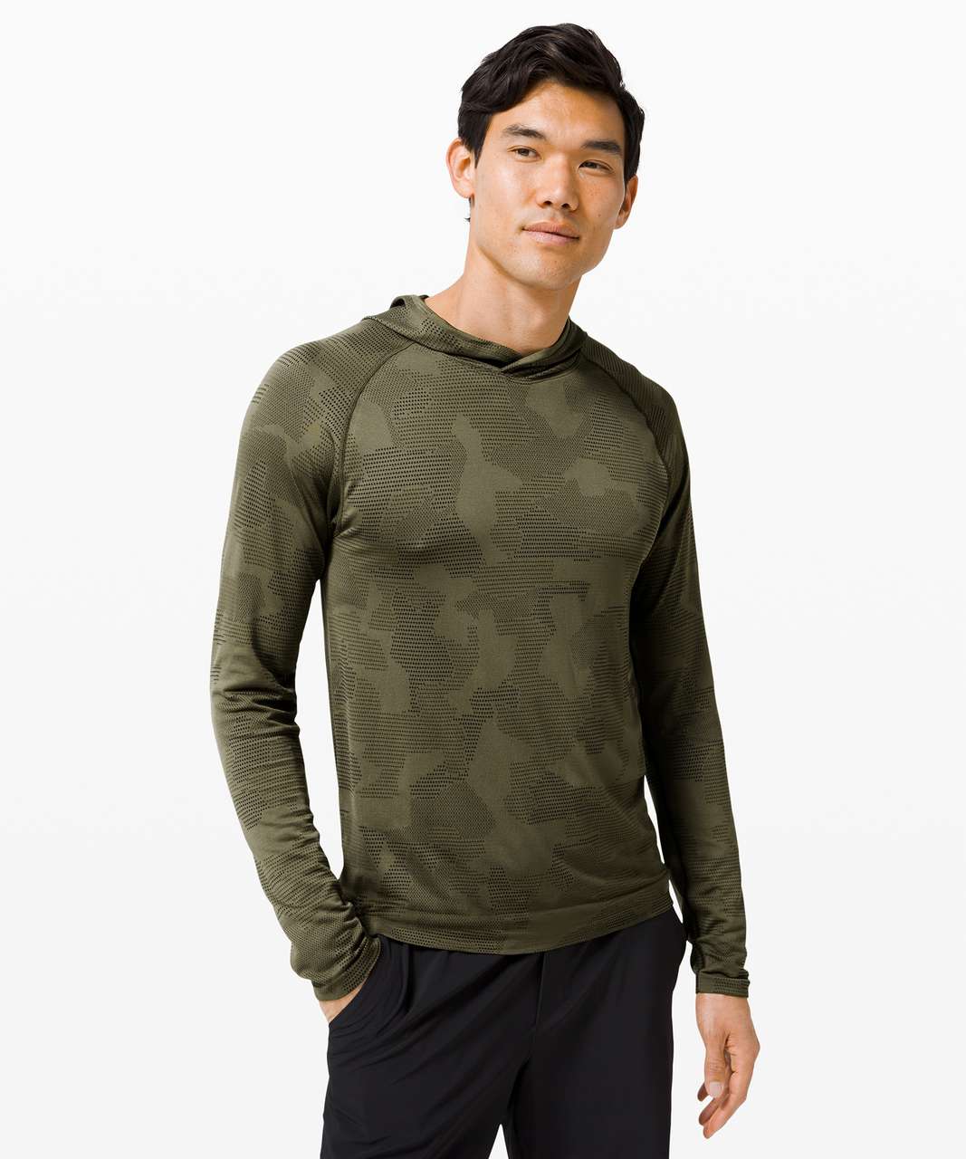 Lululemon Metal Vent Tech Hoodie *Geo Camo - Dark Olive / Armory / Black