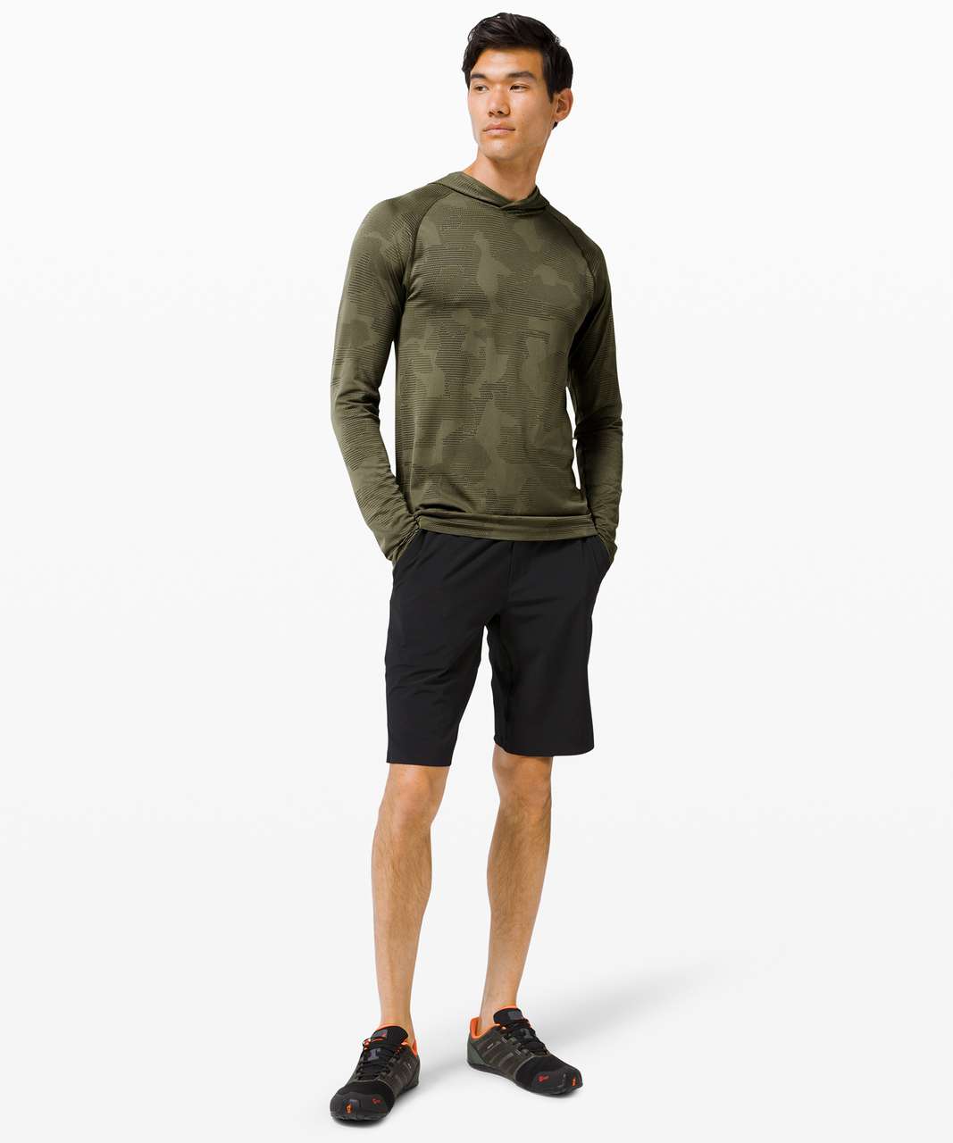 Lululemon Metal Vent Tech Hoodie *Geo Camo - Dark Olive / Armory / Black