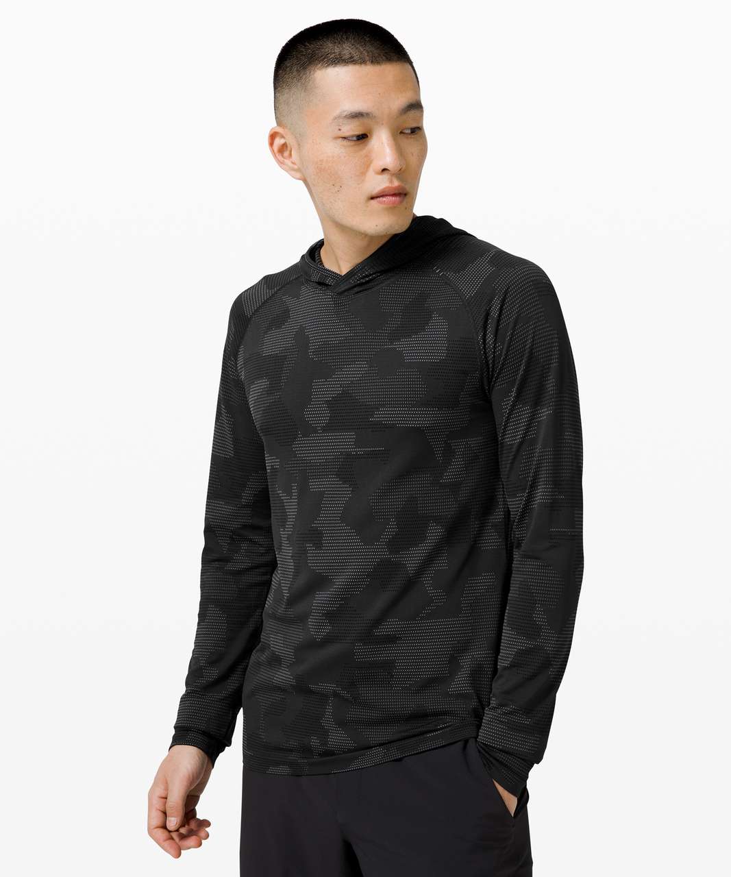 Lululemon Metal Vent Tech Hoodie *Geo Camo - Asphalt Grey / Obsidian / Black