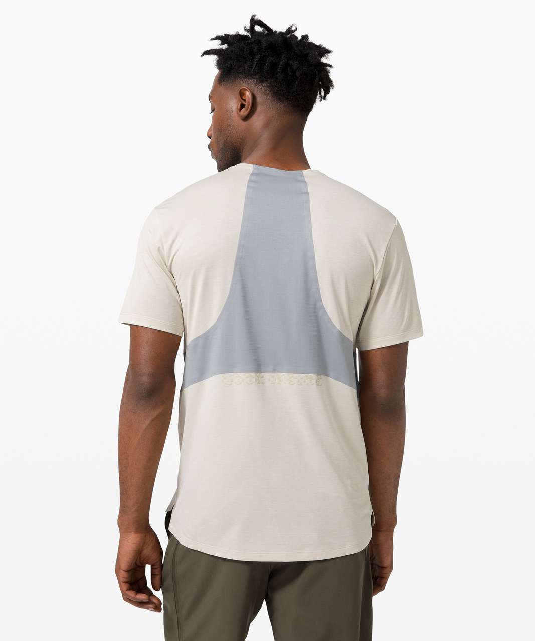 Lululemon Fast and Free Short Sleeve - Heathered Muslin / Light Cast