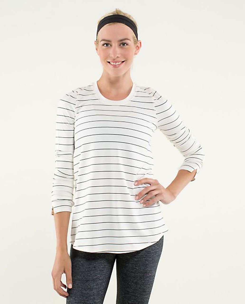 Lululemon Tuck And Flow Long Sleeve - Slalom Stripe Angel Wing - lulu  fanatics