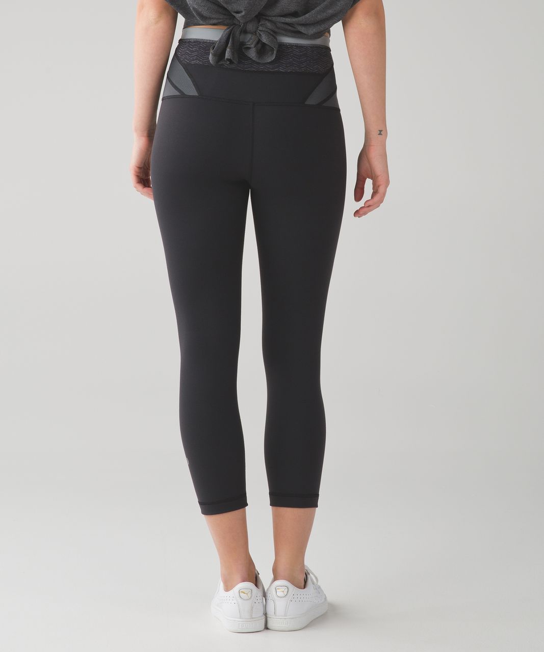 Lululemon Wunder Under Crop (Hi-Rise) (Full-On Luon) - Black / Irregular Spacebone Deep Coal Black / Battleship