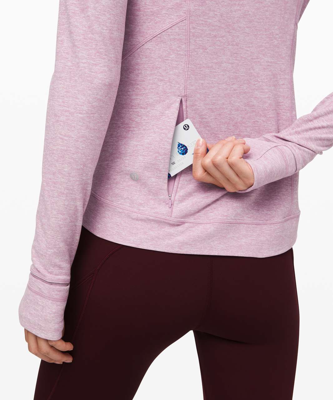 Lululemon Outrun the Elements 1/2 Zip - Heathered Pink Taupe