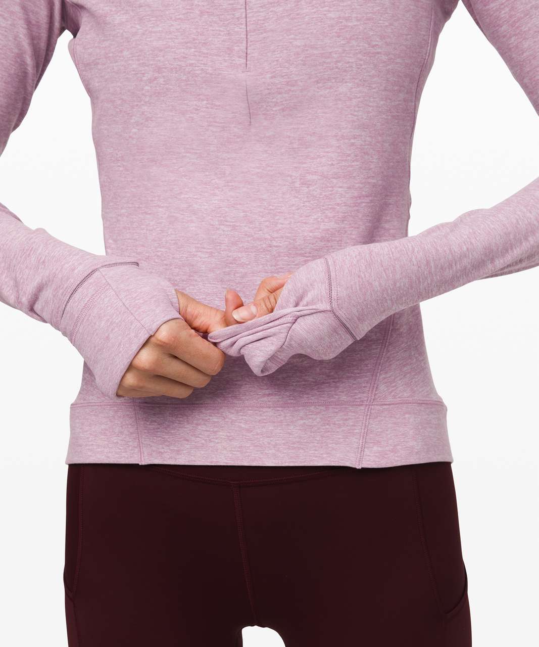 Lululemon Outrun the Elements 1/2 Zip - Heathered Pink Taupe