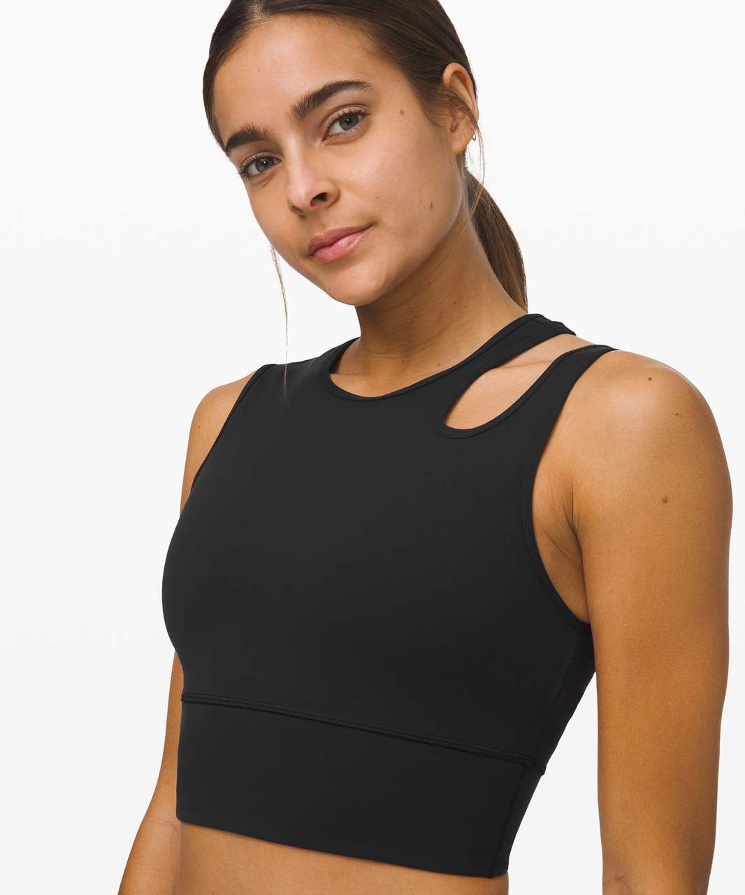 Lululemon Mastered Motion Cropped Tank - Black - lulu fanatics