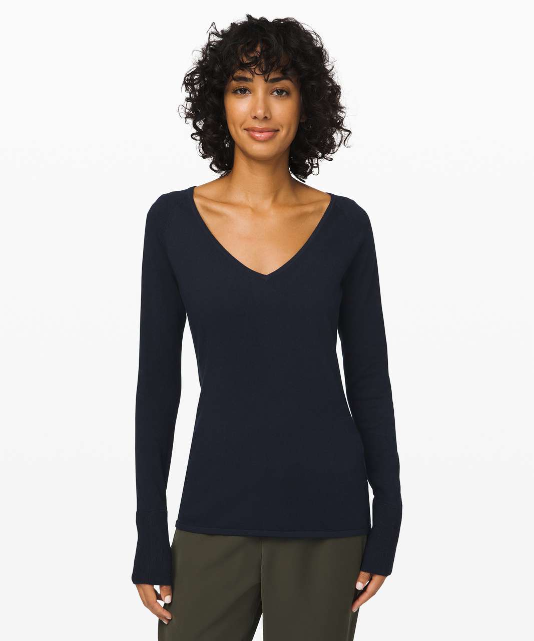 Lululemon Stand Steady V-Neck Sweater - True Navy - lulu fanatics