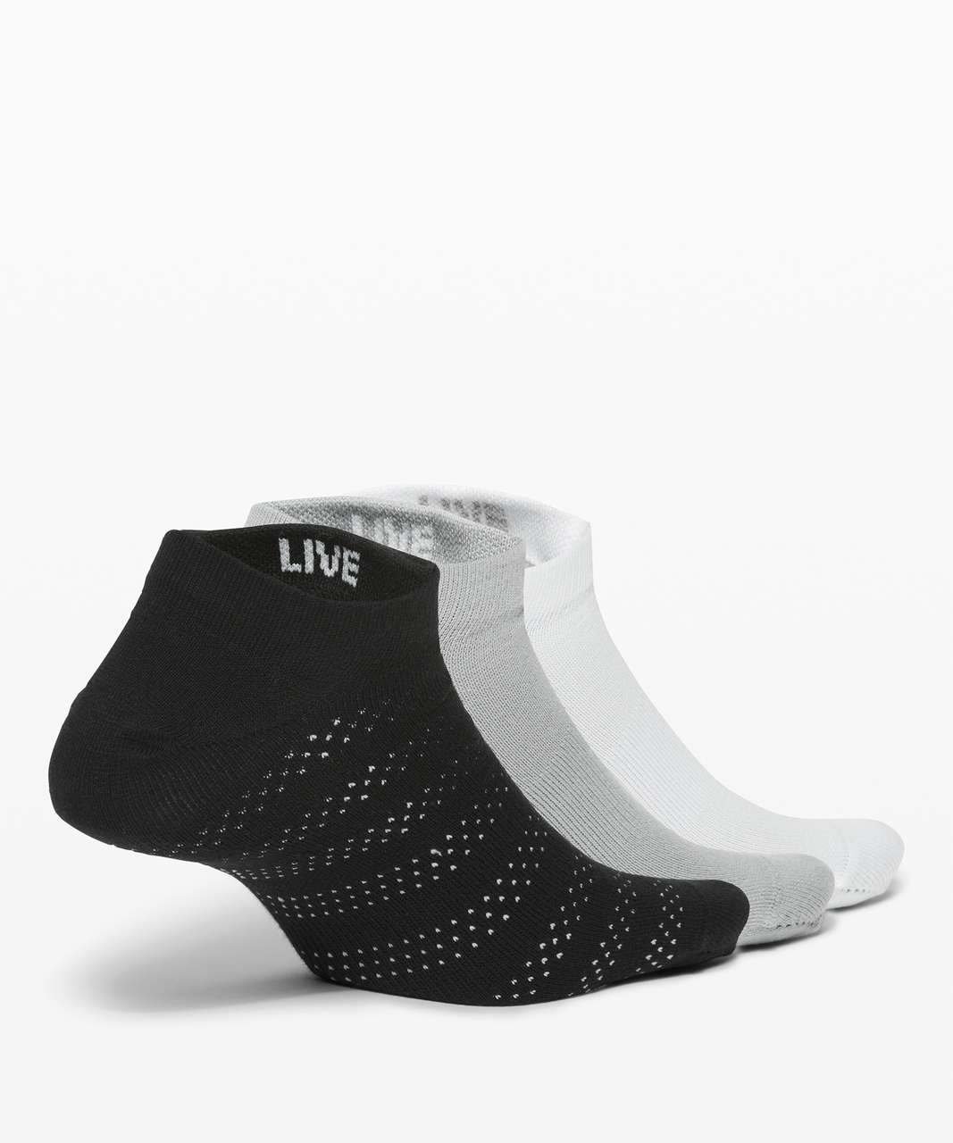 Lululemon On the Fly Sock *3-Pack - Black / Silver Drop / White